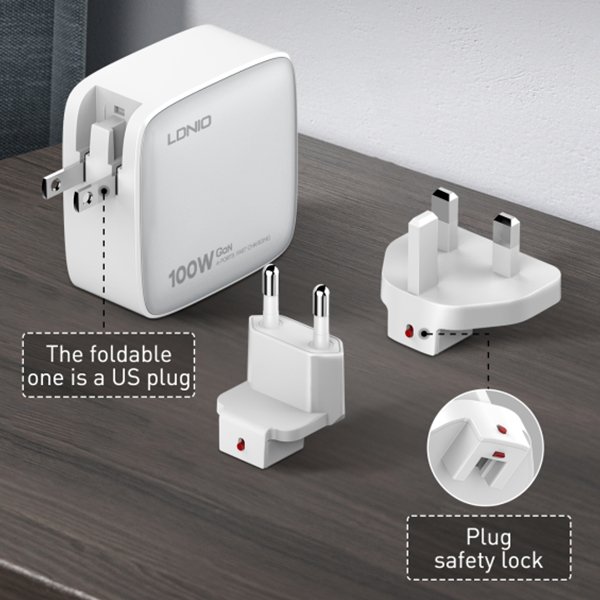 LDNIO Q408 Chargeur GaN 100W Ultra-Rapide 4 — photo 8