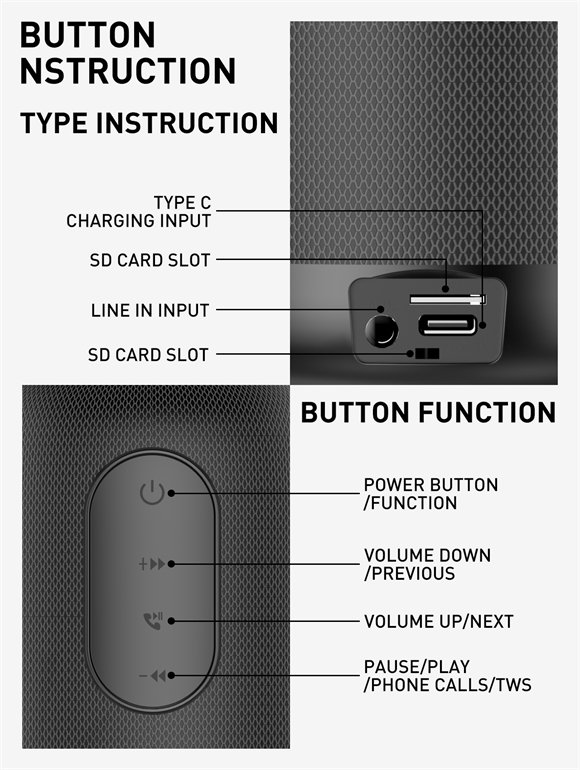LDNIO BTS12 Enceinte Bluetooth 5.0 Portable, photo 3